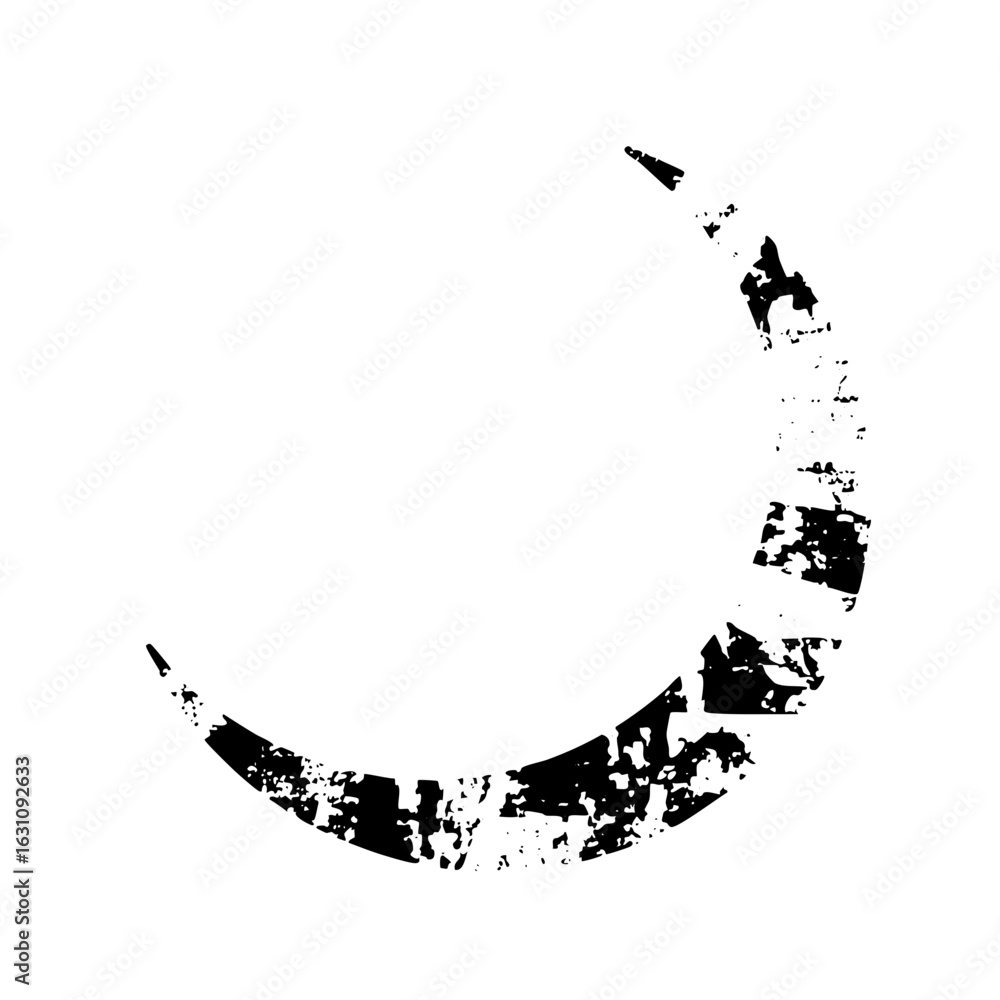 Poster vector distressed shape with fragmented edges creates a unique element.