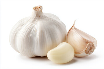 garlic on white background