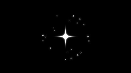 Twinkling stars and glowing sparkles, cartoon vector doodle animation in 4K with alpha background. White light particles blink on green screen with sparkle effect - Powered by Adobe