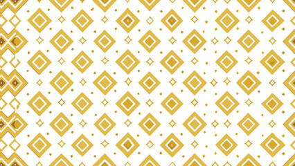 Geometric diamond pattern in gold and white with small dots rhombus