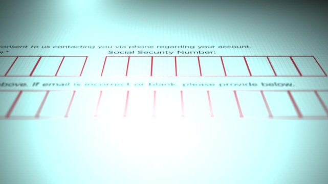 Cinematic Blank Social Security Number on Generic Tax Form