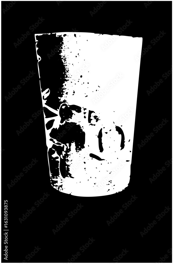 Poster vector abstract of a person within a container shape.