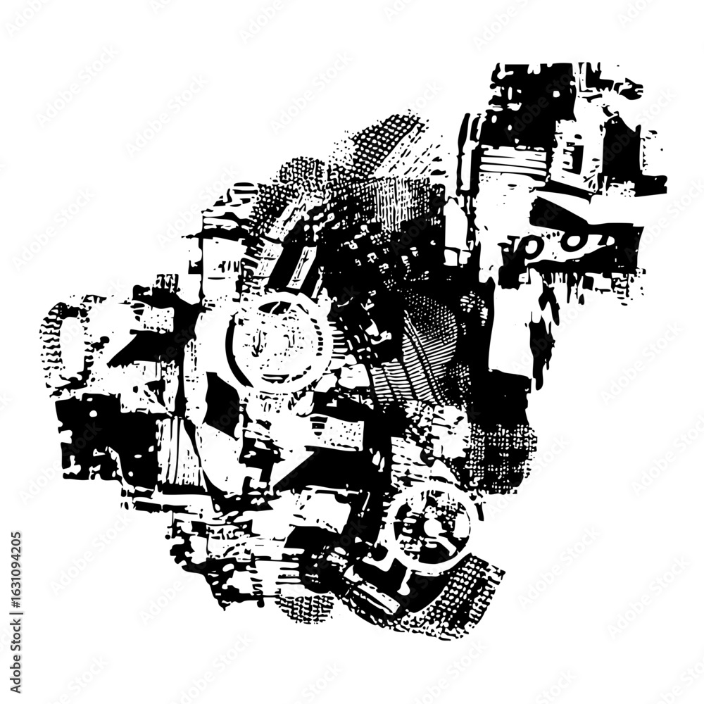Poster vector abstract vector composition featuring geometric shapes and textured elements.