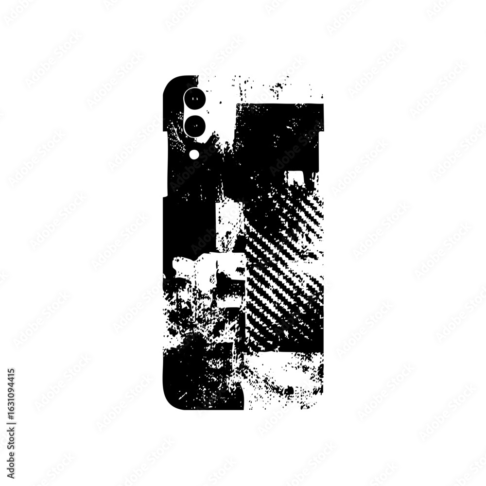 Poster vector abstract smartphone with distressed texture.