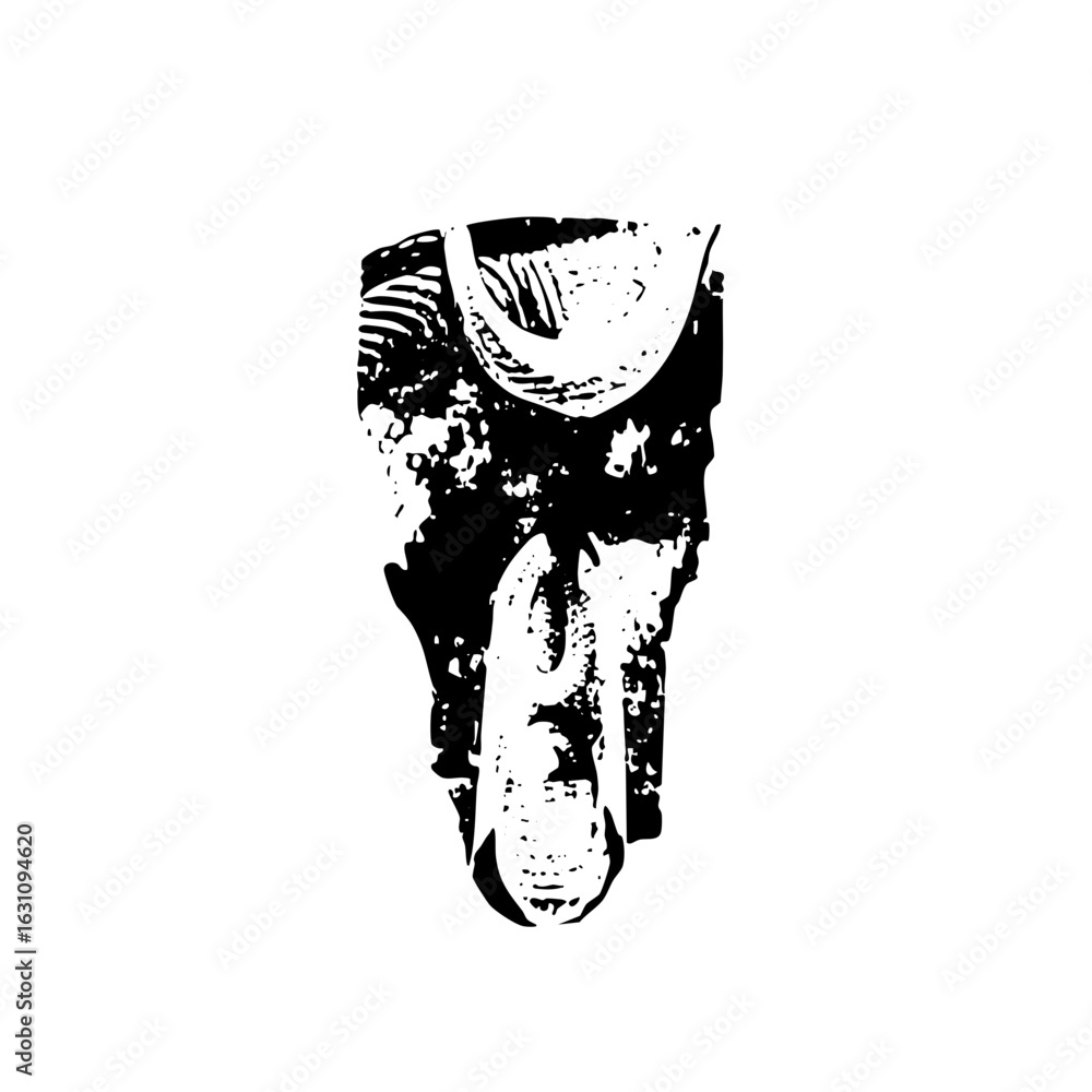Aufkleber vector abstract distressed face with textured shapes.