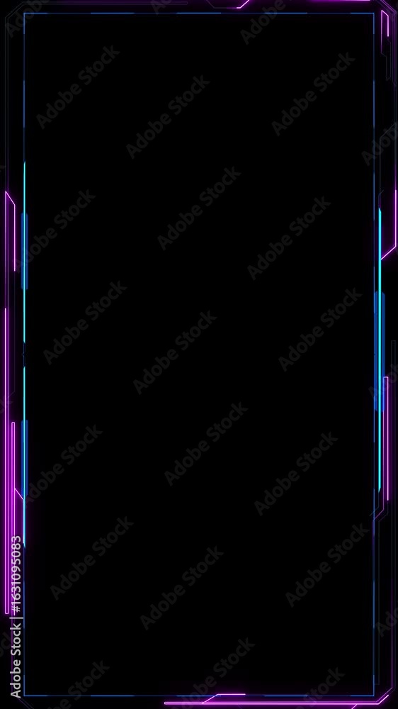 Poster cyberpunk interface frame neon highlights frame cyberpunk style distorted hud outlined using intense