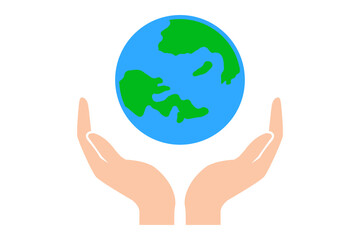 human hands holding a globe, as a symbol of world peace day.