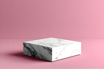 Elegant marble pedestal on soft pink background perfect for product display and modern design