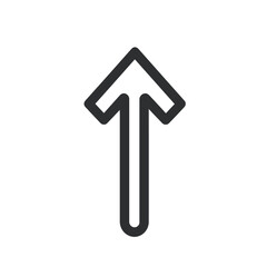 Simple Black Outline Arrow Pointing Upwards on a White Background Icon