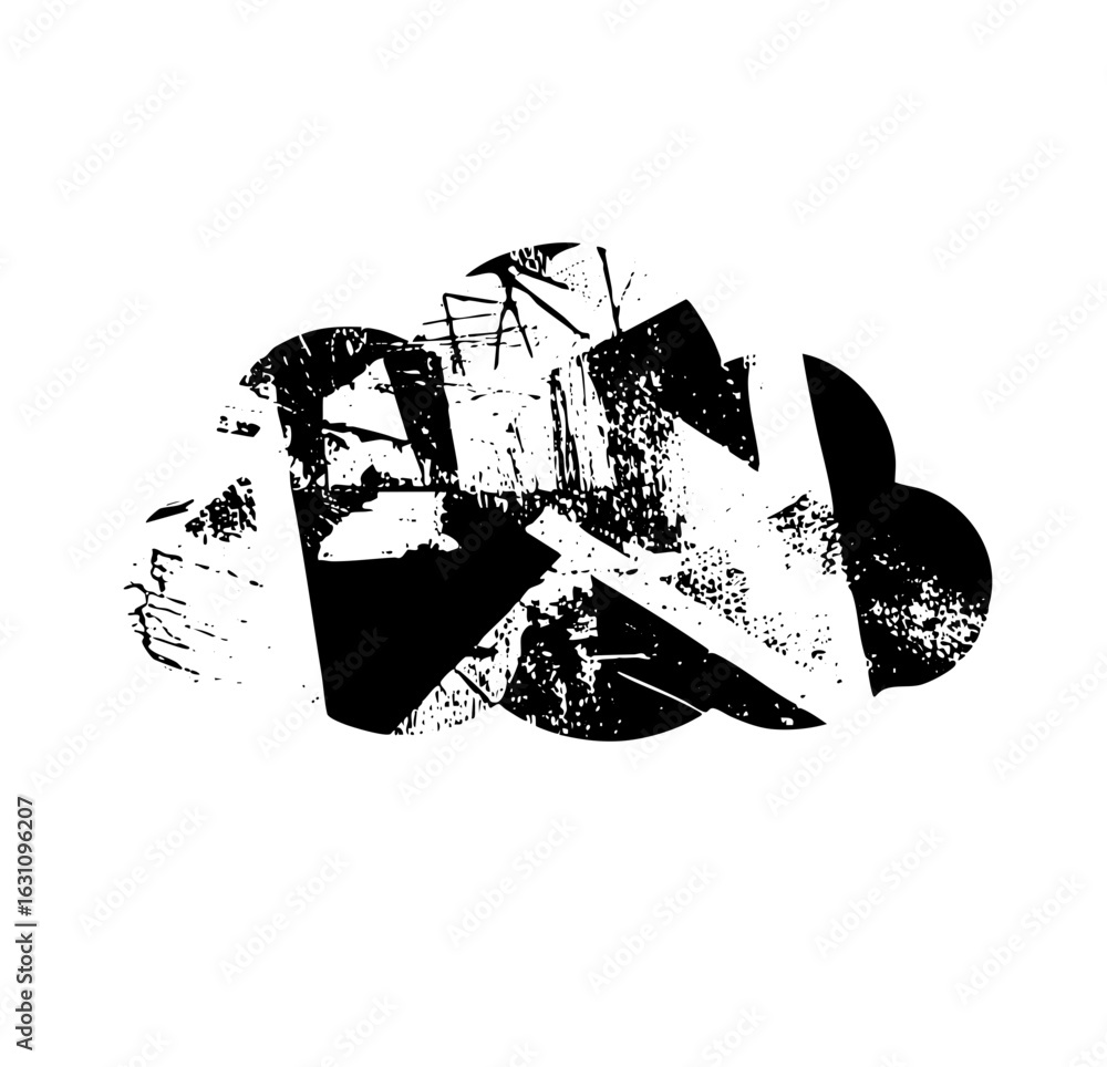 Aufkleber vector abstract black element with dynamic shapes.