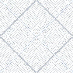 Geometric diamond pattern with light blue lines on white background abstract clean