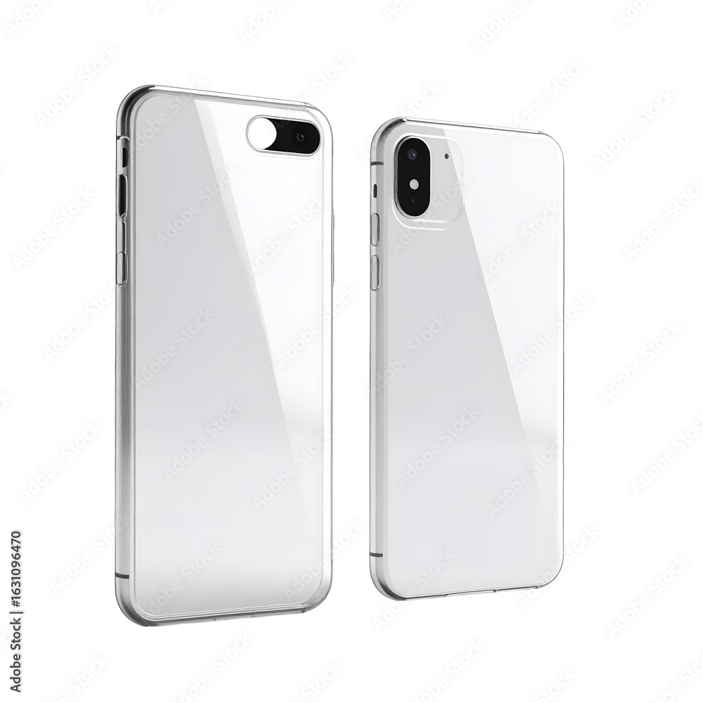 Poster white glossy smartphone cases 3 d rendering accessory mockup for different mobile phone models prote
