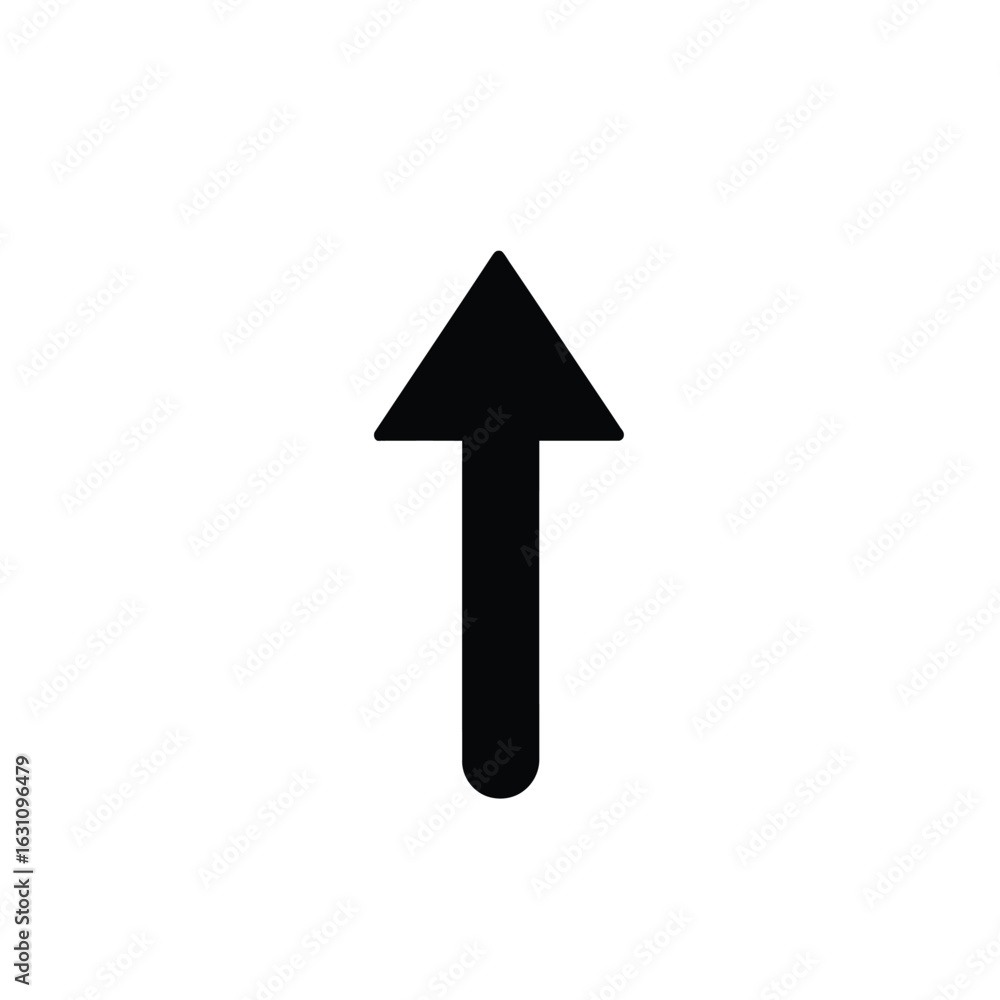 Poster simple black up arrow on white background design element icon symbol