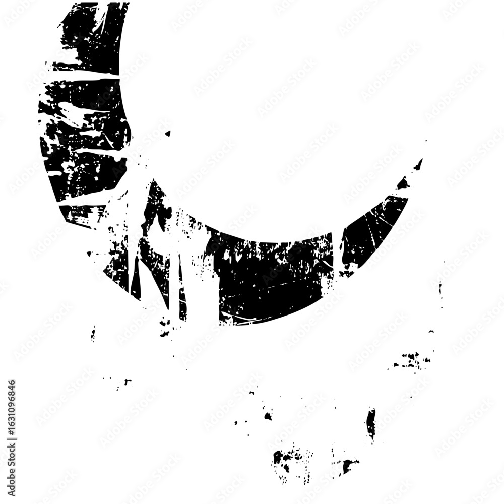 Aufkleber vector abstract black of a smiling face with a distressed texture.