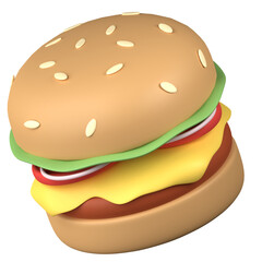 Cheeseburger 3D illustration