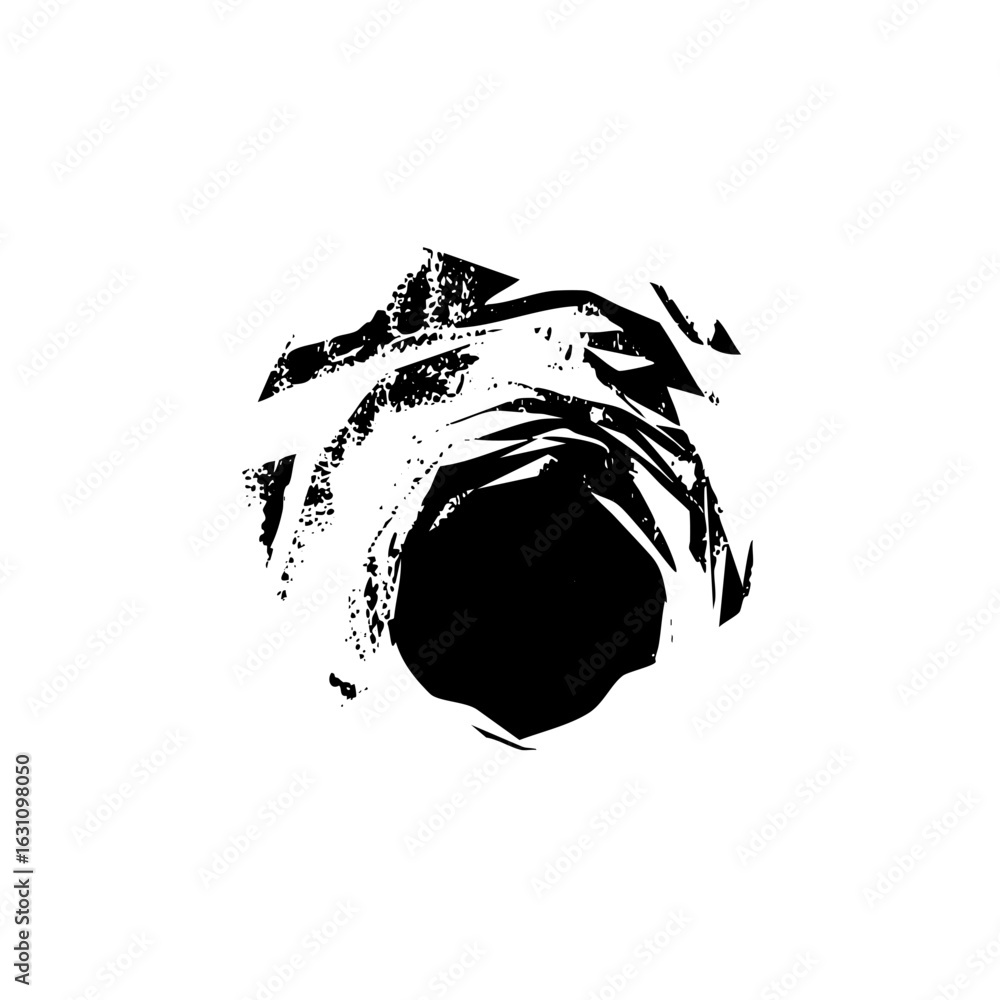 Poster vector abstract swirling vortex with a central void.