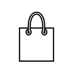 Simple Outline Icon of a Stylish Shopping Bag with Double Handles on White