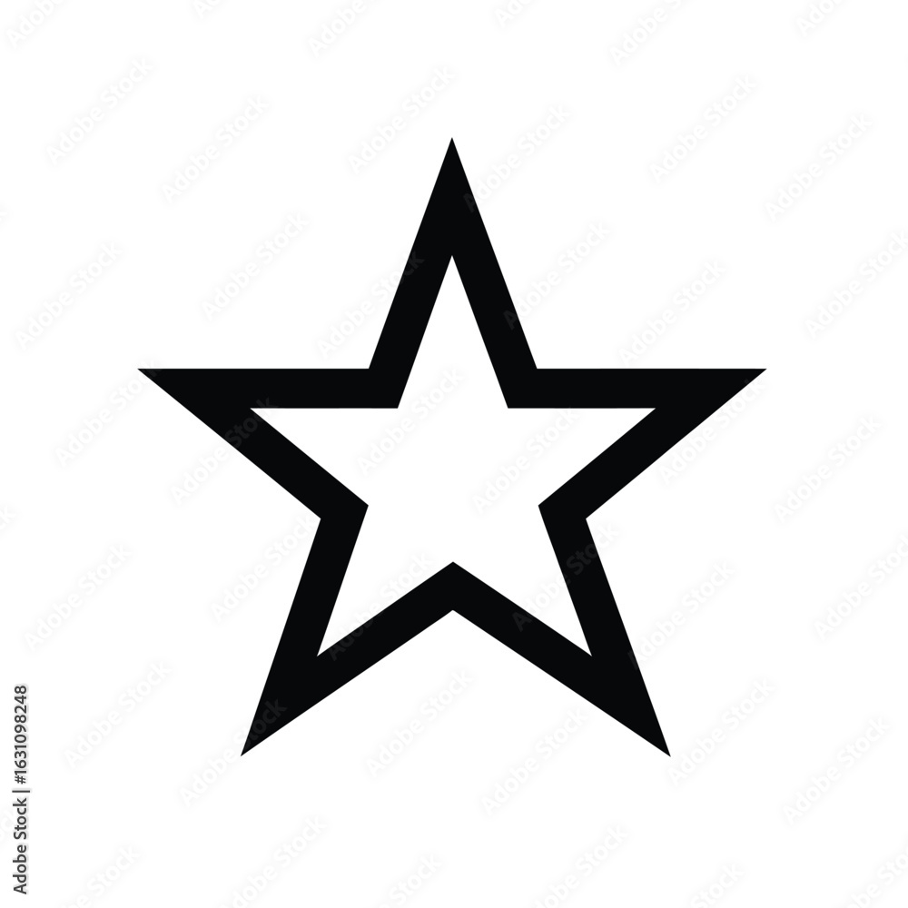 Poster simple outline star, shape, vector, design element on transparent background