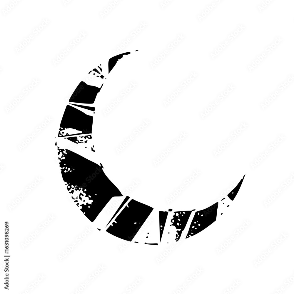 Poster vector abstract shape composed of fragmented black blocks.