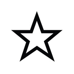 Obraz premium Simple Outline Star, Shape, Vector, Design Element on Transparent Background
