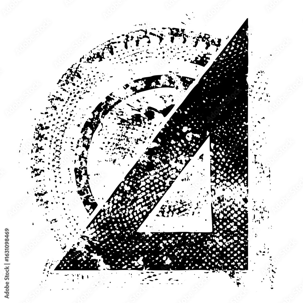 Poster vector abstract geometric featuring a circle and upward triangle.