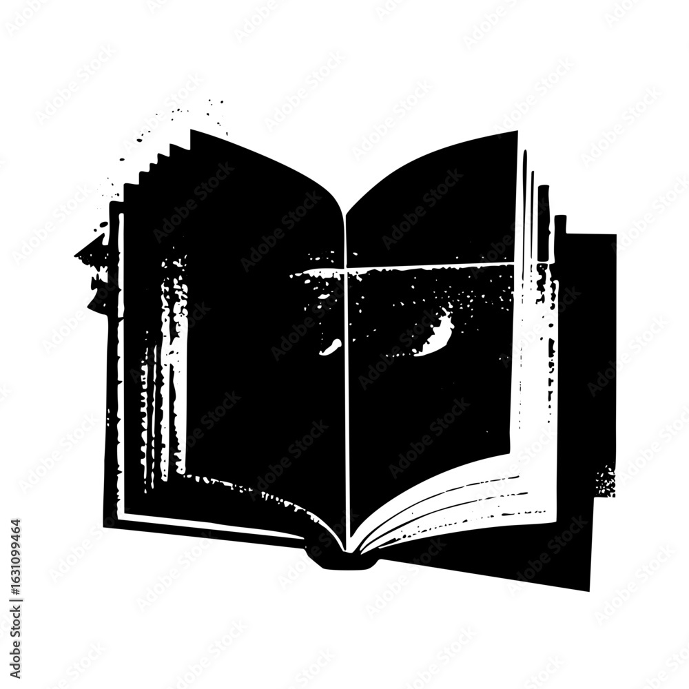 Poster vector open book with textured pages