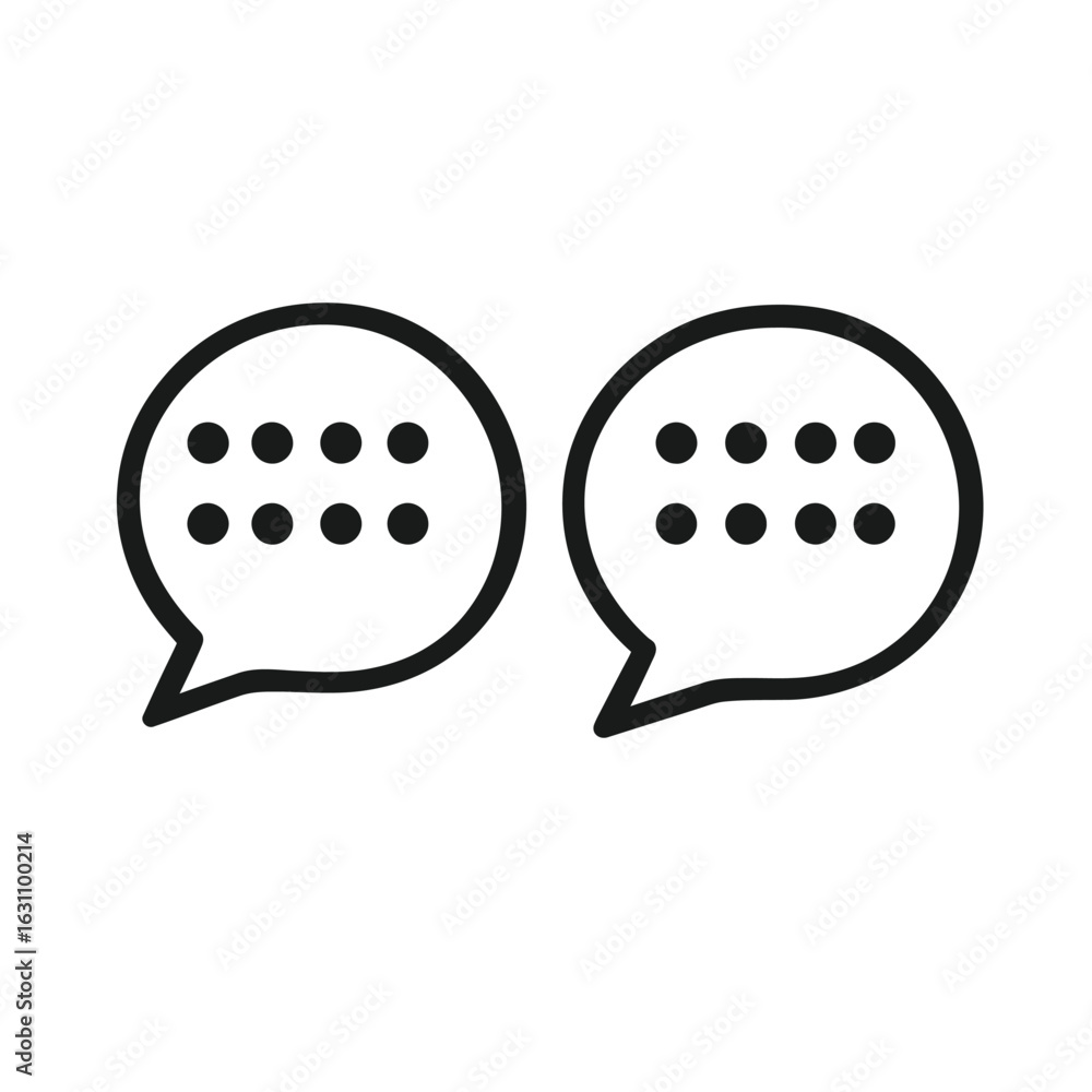 Poster speech bubble design with six dots dialogue on transparent background