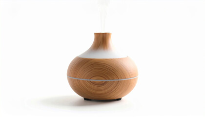 A sleek ceramic aromatherapy diffuser placed on a clean white background with soft shadows.