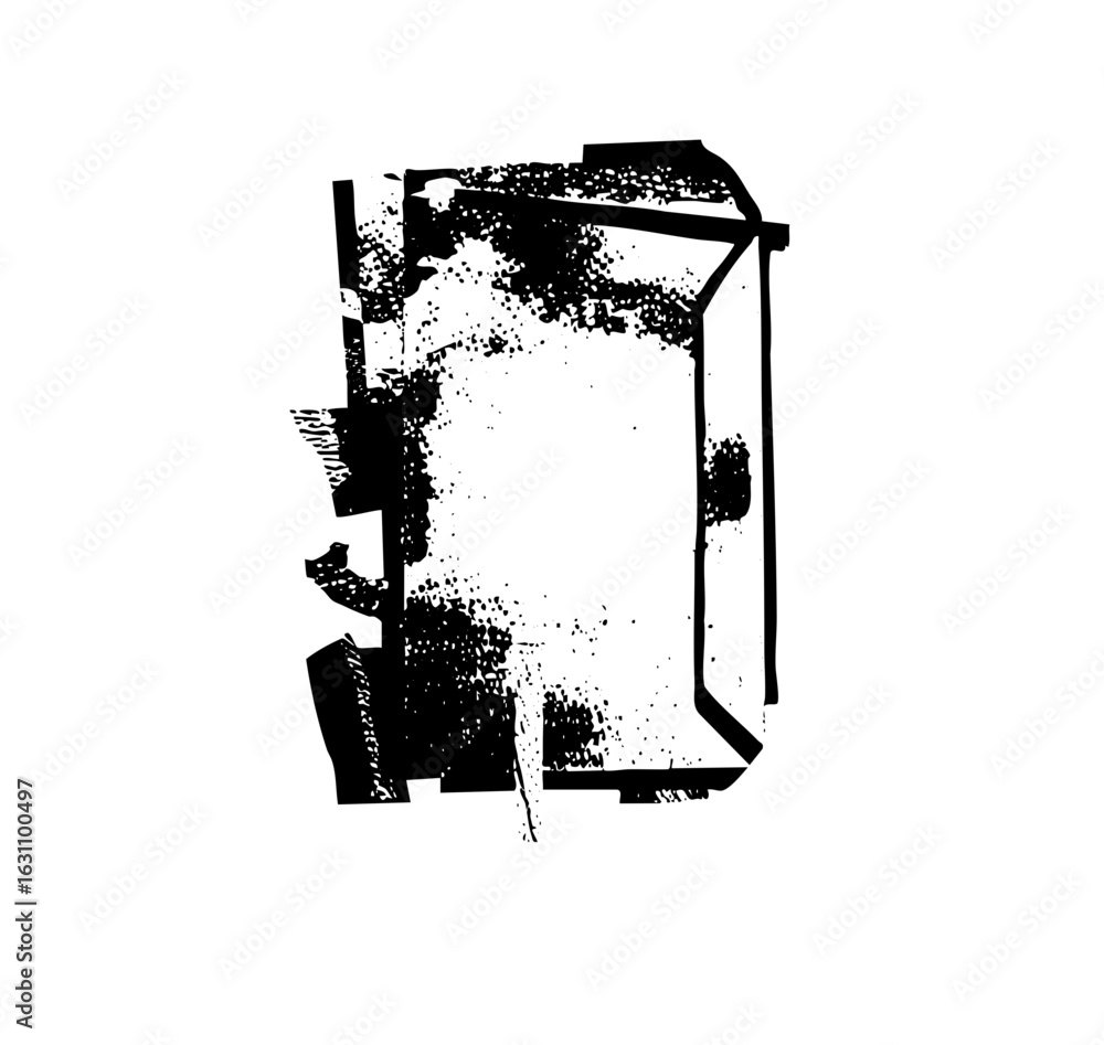 Aufkleber vector abstract geometric frame with distressed texture.