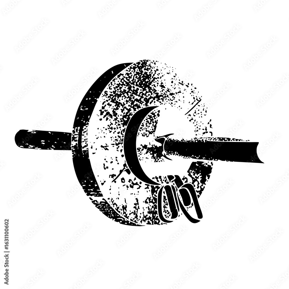 Poster vector abstract sickle and book with typographic element.