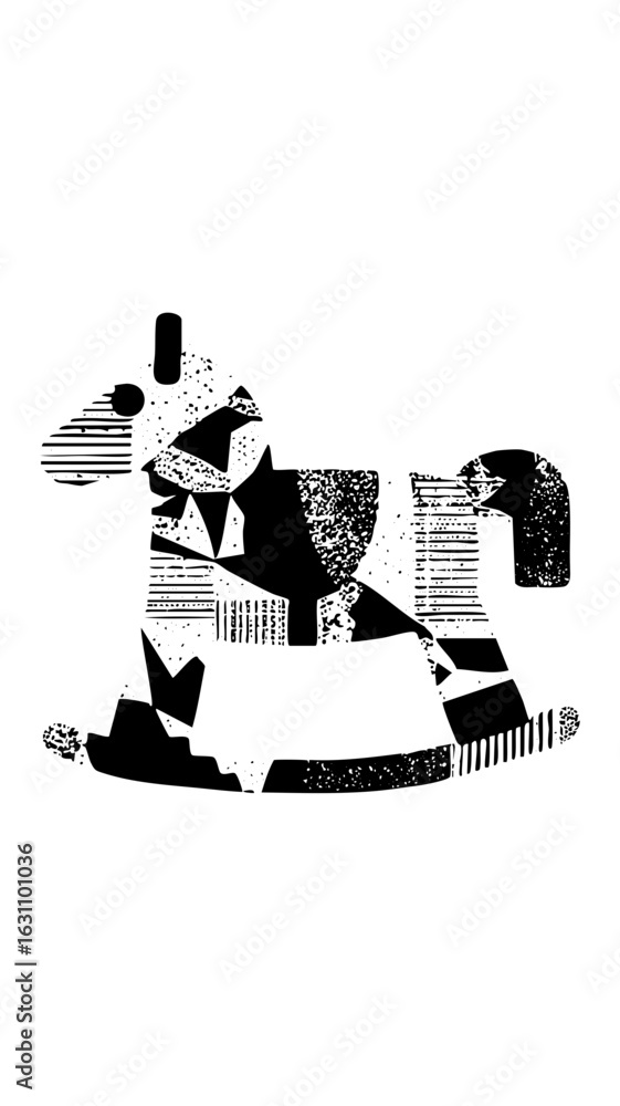 Aufkleber vector abstract face with geometric shapes and textures.