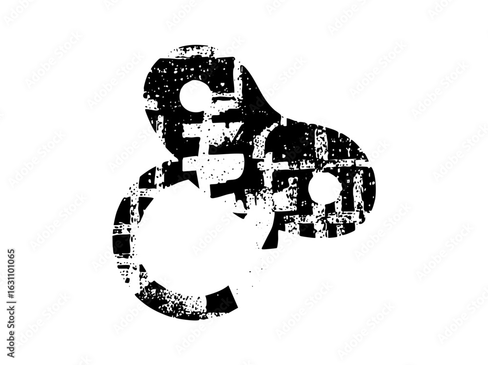 Poster vector abstract footprint with distressed texture.