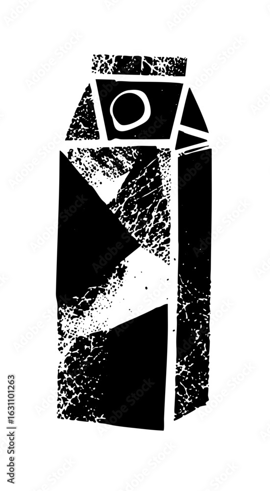 Poster vector abstract robot with geometric shapes and textured details.