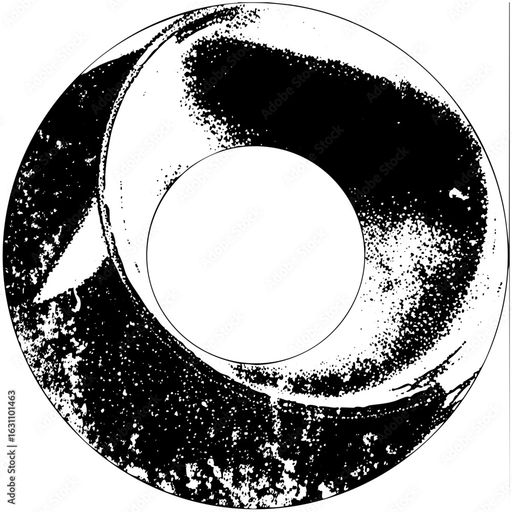 Poster vector abstract swirling vortex with a central void.