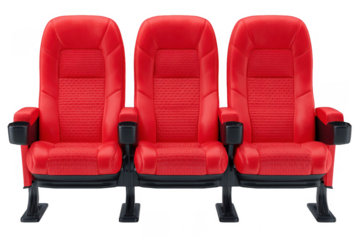 Three red cinema seats