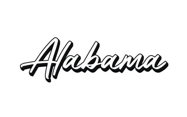 Alabama hand lettering design calligraphy vector, Alabama text vector trendy typography design