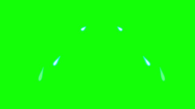 Sweat Drop Motion Graphic on Green Screen Background