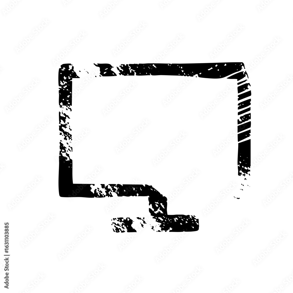 Poster vector minimalist monitor with distressed texture.