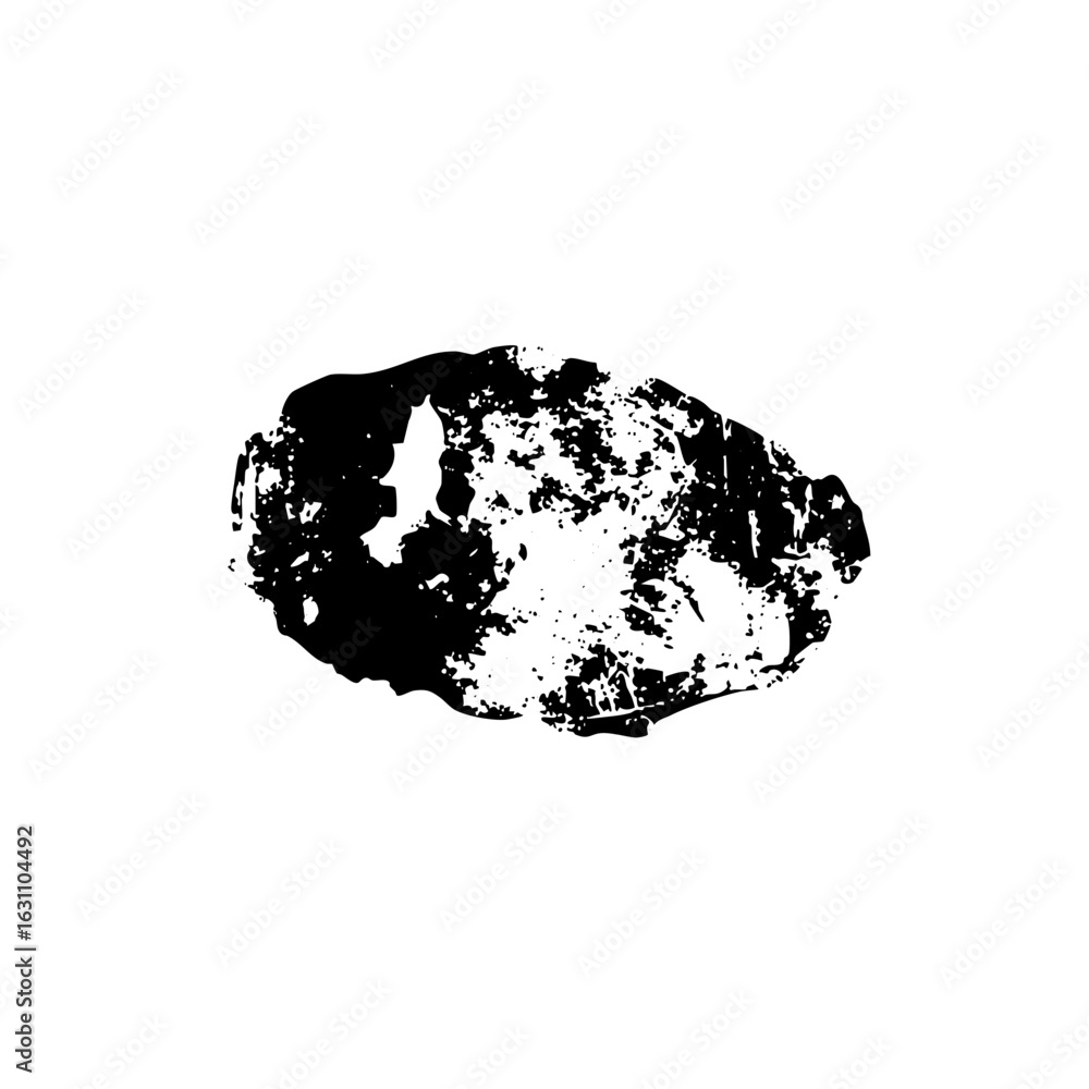Poster vector abstract black shape with textured edges.