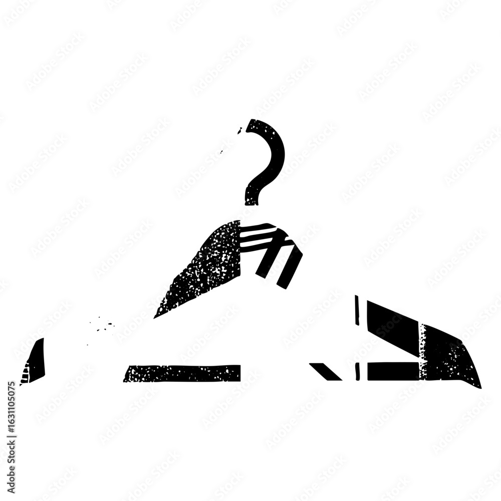 Poster vector abstract of a person questioning with a question mark.