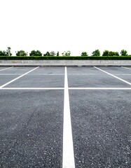 Obraz premium Empty parking lot, paved with lines