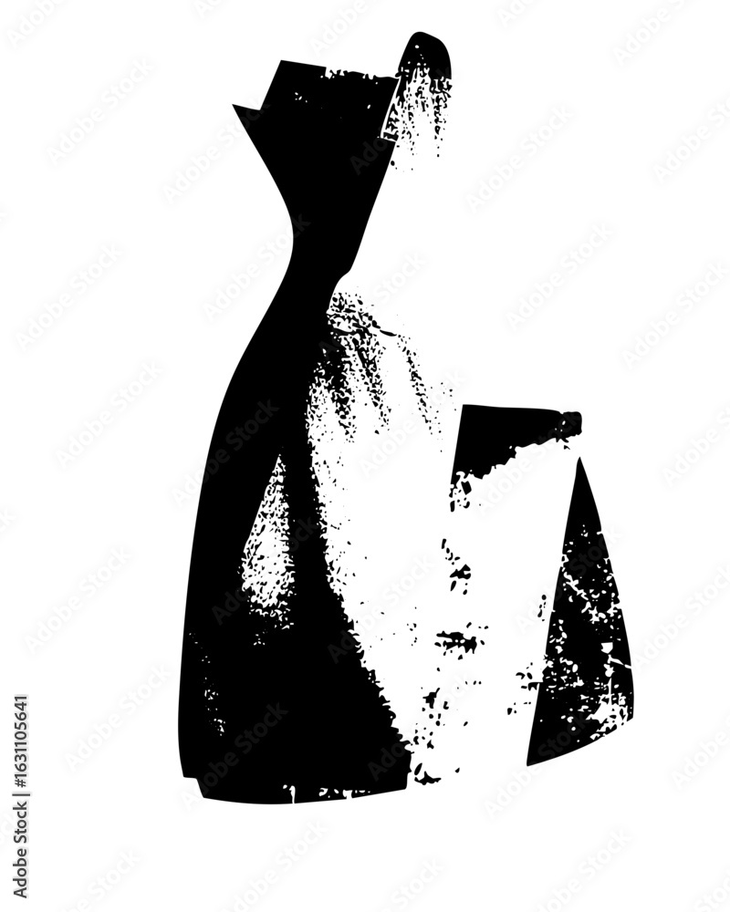 Poster vector abstract vase with distressed texture
