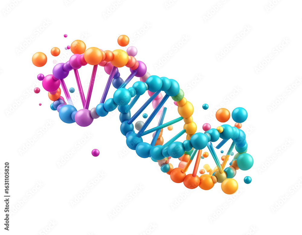 Aufkleber abstract molecular structure with vibrant spheres and connecting rods creates a dynamic design.