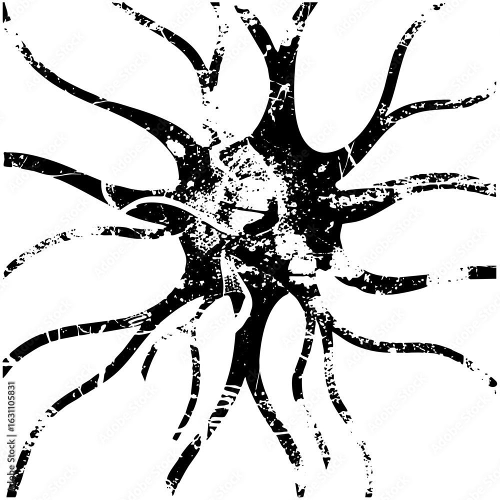 Aufkleber vector abstract explosion of jagged branching shapes creates a dynamic distressed .