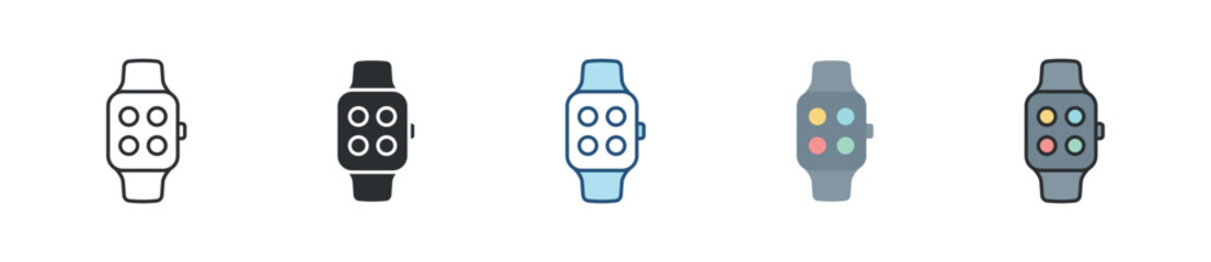 Smartwatch Icon Set Multiple Style Collection