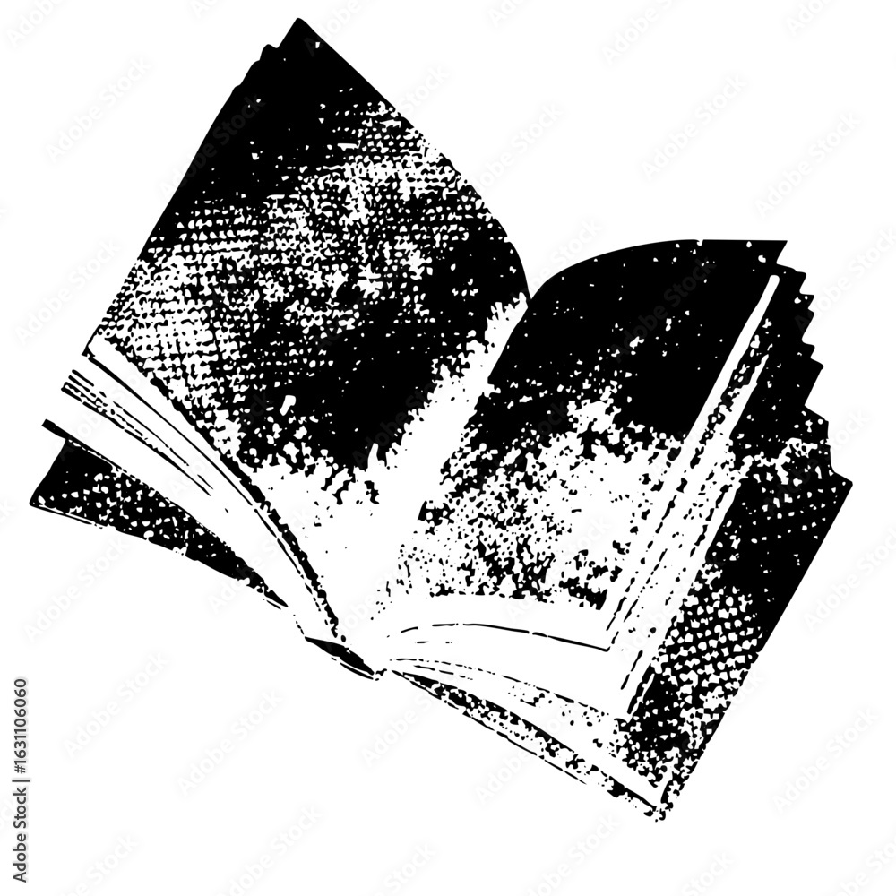 Poster vector open book with textured pages