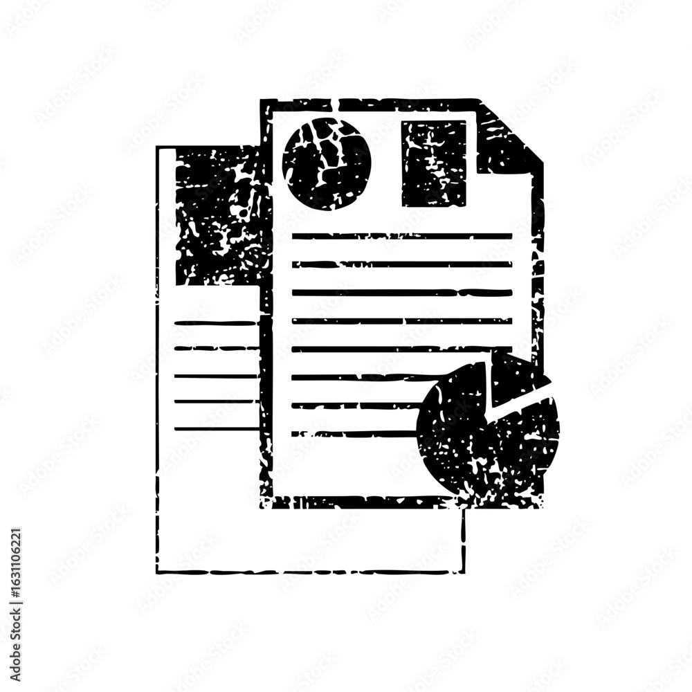 Poster vector detailed report with charts and graphs displays data analysis.