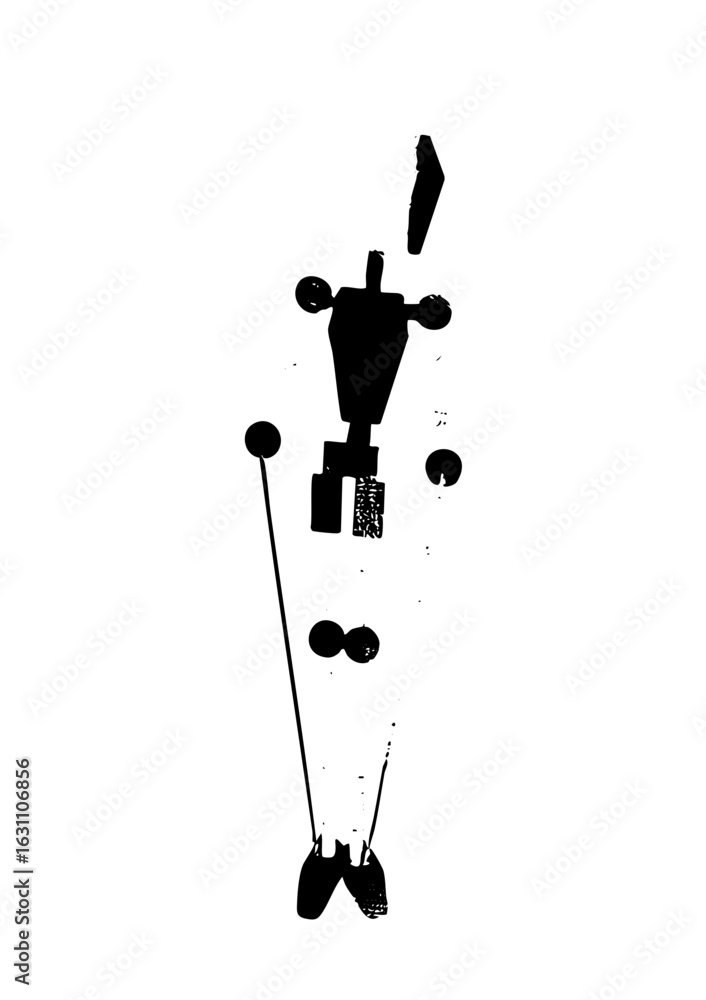 Aufkleber vector abstract robot figure with floating elements .
