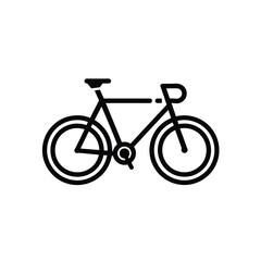 Obraz premium Black Outline Illustration of a Bicycle With Frame, Seat, Handlebars, and Two Wheels