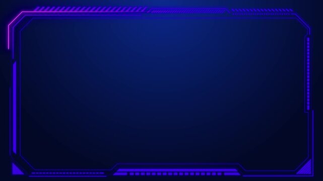 Glowing neon HUD frame styled futuristic border sci-fi interface, high-tech digital display, for gaming overlays, streams, virtual reality dashboards, data panels, modern UI backgrounds, cyber themes. - Powered by Adobe